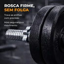 Par Barra Halter Academia 35 Cm Maciça 28mm Cromada Crossfit