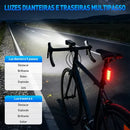 Farol Bike Recarregável Usb 3030 12 Leds Ipx6 Buzina 6 Sons