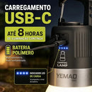 Kit 2 Lanternas De Camping Multifuncionais Led Recarregável Usb-c Com Rgb 7 Cores Ipx4 Gancho Portátil Para Barraca Trilha Pesca Emergência