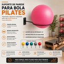 Kit02 Suporte Bola Pilates Suiça + Parafuso E Buchas Reforça Cor Preto