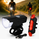 Kit Farol e Lanterna Premium Para Bicicleta Potente Recarregável Led Bike Ciclismo USB 400 Lúmens Prova D'Água Comica