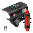 Farol Bike Recarregável Tecbrasil 2 Leds Cree T6 Usb Sinalizador Traseiro