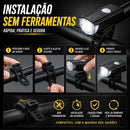 Kit Farol Bicicleta LED Recarregável USB NAVI / Lanterna Traseira Impermeável Luz Dianteira Potente Alta Visibilidade Sinalizador LED MTB Speed Urbana Elétrica com Modos de Pisca e Fixação Fácil