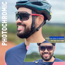 Óculos Ciclismo Fotocromático Transparente Scvcn Uv400 Armação Vermelho/preto