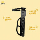 Suporte Vertical Parede Para Pendurar Bicicleta Com Gancho Resistente Apoio Trava Bike Speed Mtb Preto Sign