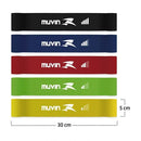 Kit Mini Band Muvin com 5 Faixas Elásticas de 5 Intensidades para Musculação e Funcional