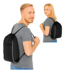 Mochila Sacola De Academia Para Esporte Porta Chuteira Tênis Cor Preto Liso