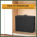 Mesa Dobrável Vira Maleta Com Alça Portátil 1.80m Para Camping Pesca Jardim Área Externa Ou Interna Salão De Festas Gourmet Cor Preto Luvinco