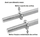 Par Barra Maciça 40cm Halteres Rosca Dumbell Treino Academia