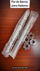 Par Barra Maciça 40cm Halteres Rosca Dumbell Treino Academia