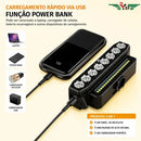 Farol Lanterna Bike 8 Led Potente Recarregável Usb Controle Buzina Integrada Sinalizador Luz Forte Ajustável Todo Tipo De Bicicleta Ybf