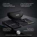 Óculos De Sol Polarizado Pace Bike Corrida Beach + Clip Grau Preto