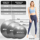 Bola Suíça 4fitness Para Yoga, Pilates, Alongamento, Fisioterapia E Treinos Funcionais 55cm Com Inlfador Cor Cinza