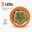 Lanterna Recarregável Bivolt 5 Leds Tática Portátil Emergência Camping Pesca Casa Luz Forte 2 Modos Iluminação