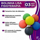Kit Bola Exercitadora Fisioterapia Bolinha De Mão Lisa 3unid Sortido