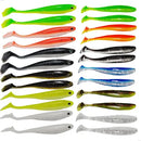 Kit 24un Isca Soft Shad Silicone 10cm 6g e 9cm e 4g Para Traira Tucunaré Robalo - Tralha de Ouro
