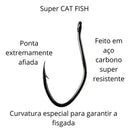 Anzol Super Cat Fish Black 12/0 Crown 05 Unidades Resistente