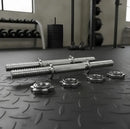 Par Barra Maciça 40cm Halteres Rosca Dumbell Treino Academia