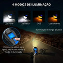 Farol Bike Com Velocímetro e Buzina YBF, Iluminação Dianteira LED Recarregável