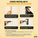 Suporte Vertical Parede Para Pendurar Bicicleta Com Gancho Resistente Apoio Trava Bike Speed Mtb Preto Sign