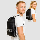 Mochila Saco Fanza Moda e Acessórios Preto Sport 35x45cm Com Bolso Zíper