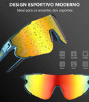 Óculos corrida bike ciclismo beach tennis pescaria Elleven colors armação verde-escuro lente laranja