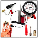 Bomba De Ar Manual Portátil Para Pneu De Bicicleta Com Medidor 3 Bicos Manômetro 100 Psi Pneus Moto Bike Carro Bola Balão Colchão Inflável Bico Fino E Grosso