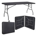 Mesa Dobrável Vira Maleta Com Alça Portátil 1.80m Para Camping Pesca Jardim Área Externa Ou Interna Salão De Festas Gourmet Cor Preto Luvinco
