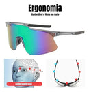Óculos Corrida Ciclismo Beachtenis Masculino Feminino Uv400 Espelhada Cinza