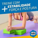 Bloco Pilates Yoga EVA Alta Densidade Antiderrapante 23x15x7,5 cm Rosa MBFit