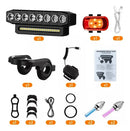 Farol Bike Buzina Lanterna Traseira Led Recarregável Usb Sinalizador Bicicleta Luz Potente Resistente Água Preto Segurança Noturna Ciclismo Mountain Bike Urbana Kit Completo 3 Em 1