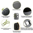 Kit Cozinha Camping Panelas Completo 14 Pecas Mini Fogareiro Cinza Fogao Portatil Acampamento Talheres Dobraveis Copos Pratos Bolsa Transporte Viagem Trilha Camping Pesca Outdoor Utensilios