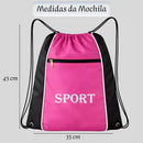 Mochila Saco Academia Rosa Sport Fanza Moda Impermeável 45cm Nylon