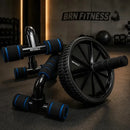 Kit Ginastica Rodinha Abdominal + Suporte Barra De Flexão Preto e Azul