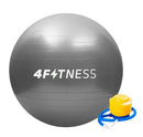 Bola Suíça 4fitness Para Yoga, Pilates, Alongamento, Fisioterapia E Treinos Funcionais 55cm Com Inlfador Cor Cinza