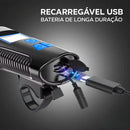 Farol Bike Com Velocímetro e Buzina YBF, Iluminação Dianteira LED Recarregável