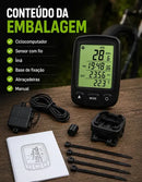 Ciclocomputador Bike Velocimetro Digital Com Fio Lcd Backlight 27 Funções Hodometro Temperatura Relogio Bicicleta Mtb Speed