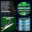 Linha Pesca 300m Multifilamento 8 Fios Invisível Camuflagem