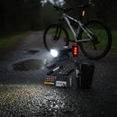 Kit Bike Farol Lanterna Recarregável Bicicleta Frontal Traseiro A Prova D'água + Estojo Kit Ferramentas Bicicleta Acessórios Bolsa Quadro Bike Com Reparo Pneu Bomba De Ar Remendo Chaves
