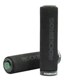 Manopla (Par) Punho Bike Ciclismo Com Anel E Trava Espuma Macia Mtb Rockbros Bt1001 Cor Preto