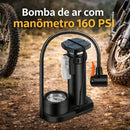Bomba De Encher Pneus Bicicleta Carro Moto Bola Colchão Manual Portátil 160psi Preto Bomba de ar de Pedal