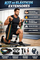 Kit 20 Itens: Elasticos Extensores + 5 Mini bands + 1 Corda de Pular + 1 Cross tube + 1 Thera Band + Guia de Exercícios Cardio- Fisioterapia - Pilates- Academia- Treino em Casa Reativo Sport e Fitness