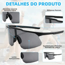 Óculos Corrida Ciclismo / Bike Esportivo Beach Tênis Vôlei de Praia Pesca Futevôlei Proteção UV400 Várias Cores Preto