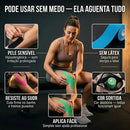 Fita Kinesio Tape Bandagem Elástica Kinesiology Taping Fisioterapia Muscular 5cm X 5m Adesiva Suporte Reabilitação Lesões Musculares Resistente Água Hipoalergênica Sem Látex Brasiliana Tech