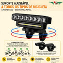 Farol Lanterna Bike 8 Led Potente Recarregável Usb Controle Buzina Integrada Sinalizador Luz Forte Ajustável Todo Tipo De Bicicleta Ybf