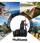 Mochila de Pesca Impermeável Tática Premium, para Camping e Pescaria ao Ar Livre, Super Resistente Leve Espaçoso, Acompanha Alicate p/ Iscas Artificiais, Completa Multius