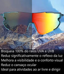 Óculos corrida bike ciclismo beach tennis pescaria Elleven colors armação verde-escuro lente laranja