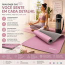 Tapete De Yoga Rubber Fit Tpe Biodegradável 6mm Cor Rosa e Cinza