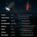 Farol Bike Recarregável Usb 3030 12 Leds Ipx6 Buzina 6 Sons