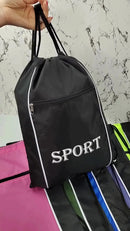 Mochila Saco Fanza Moda e Acessórios Preto Sport 35x45cm Com Bolso Zíper